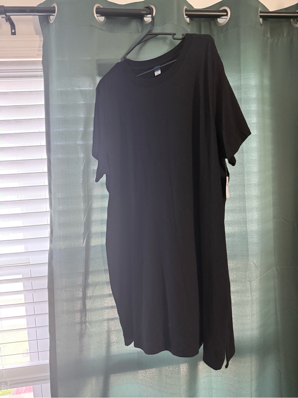 NWT 100% Cotton Black T-Shirt Dress